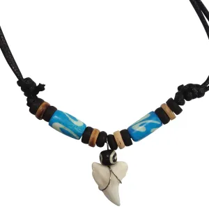 Imitation Resin Shark Tooth Pendant Chain Surf Necklace Choker Mens Womens Girls Boys Jewellery