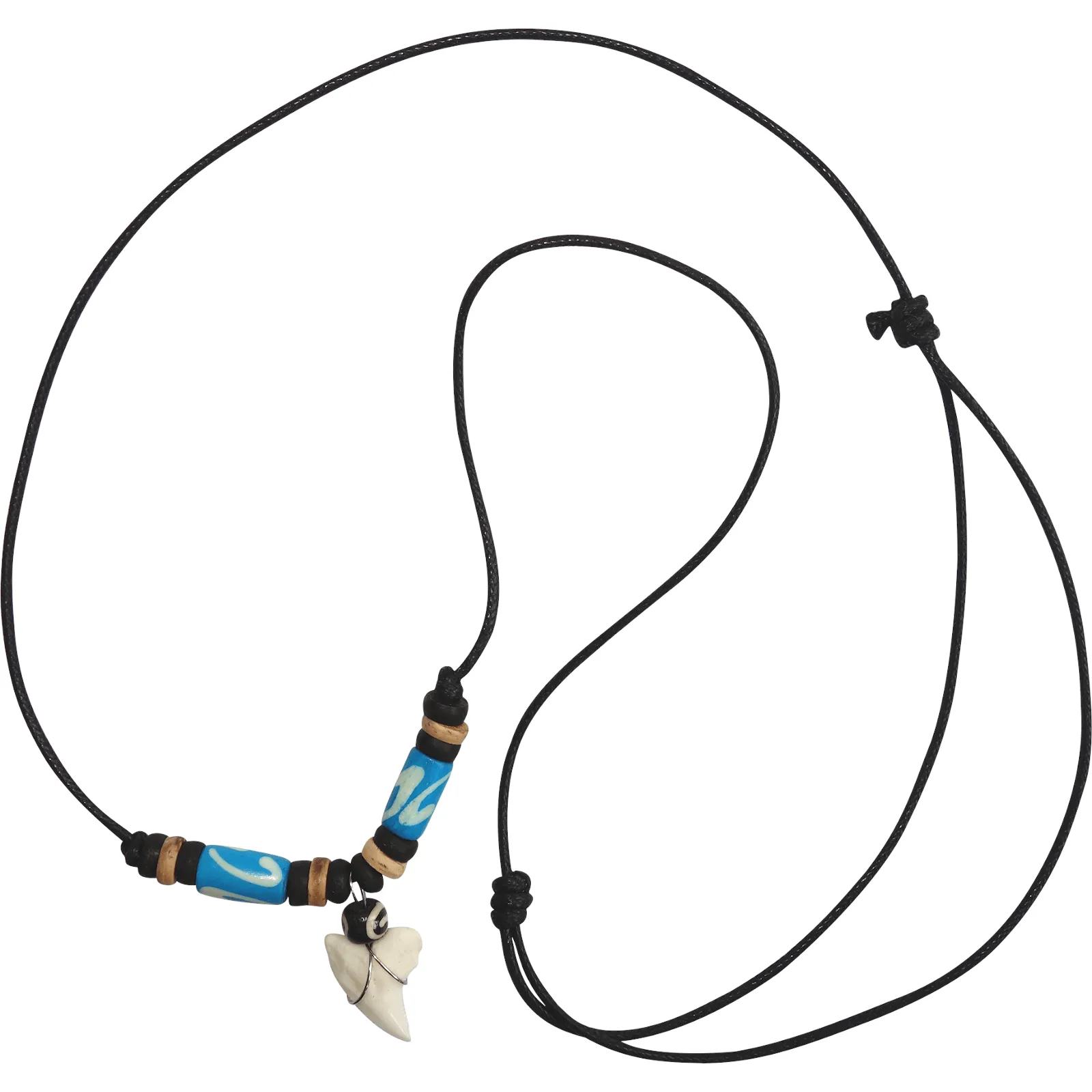 Imitation Resin Shark Tooth Pendant Chain Surf Necklace Choker Mens Womens Girls Boys Jewellery