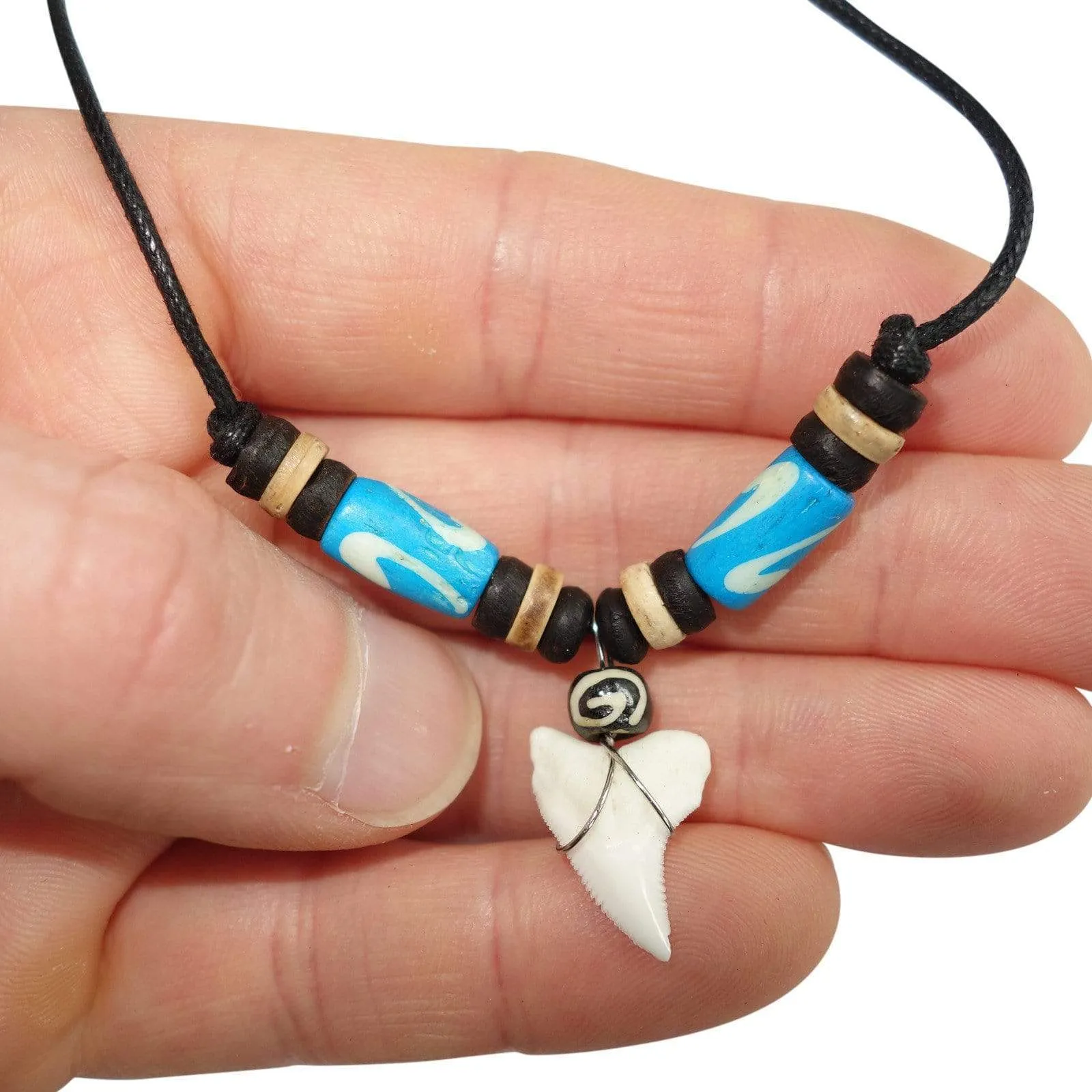 Imitation Resin Shark Tooth Pendant Chain Surf Necklace Choker Mens Womens Girls Boys Jewellery