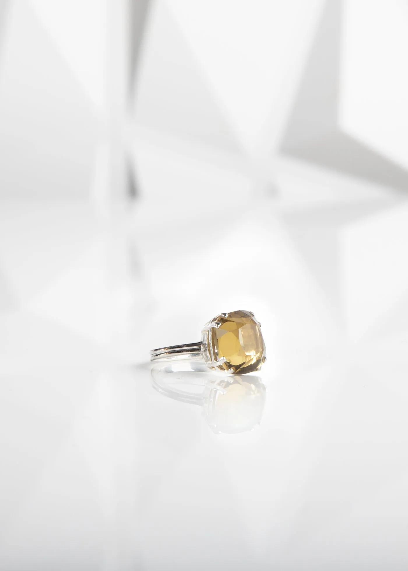 Imperial Topaz Sterling Ring, 12MM Cushion Cut