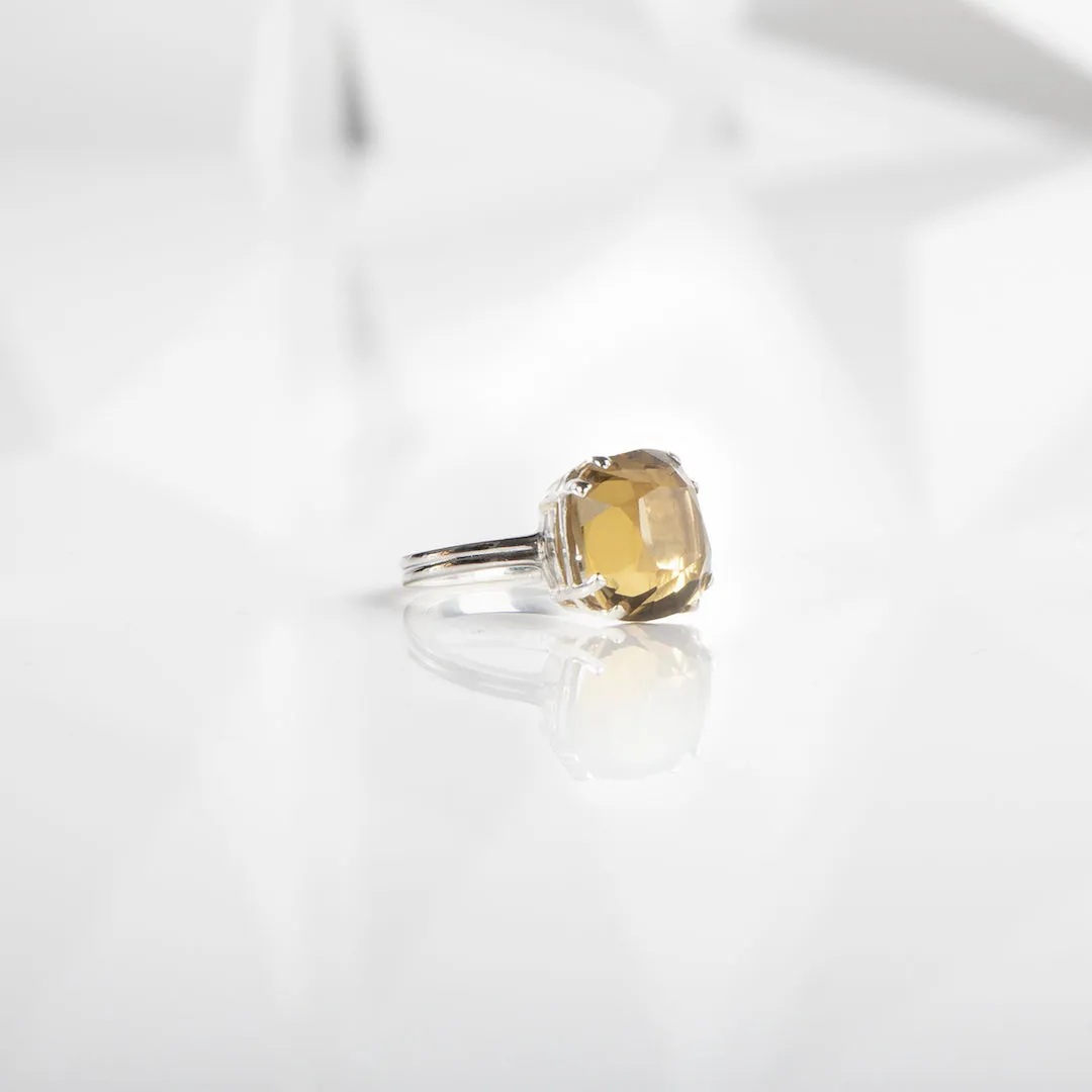 Imperial Topaz Sterling Ring, 12MM Cushion Cut