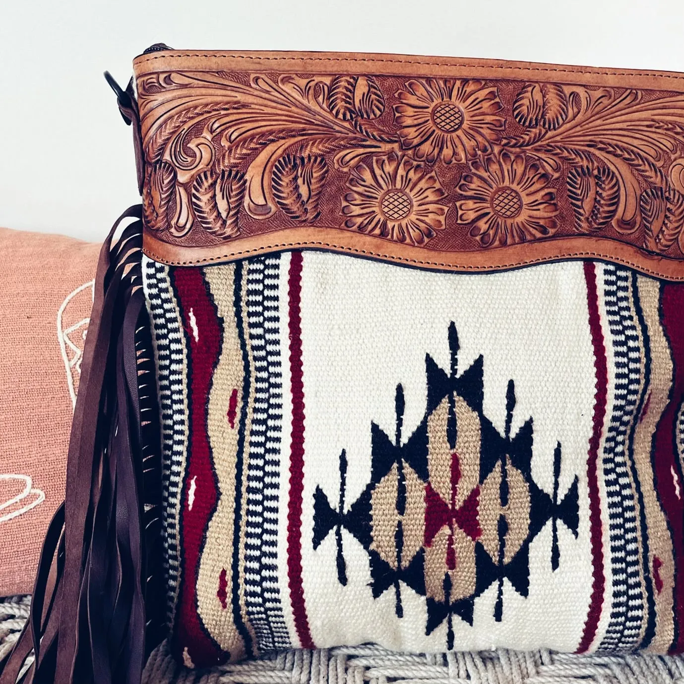 Indiahoma Western Leather Crossbody Purse