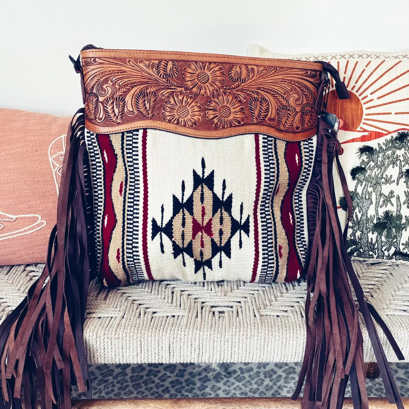 Indiahoma Western Leather Crossbody Purse