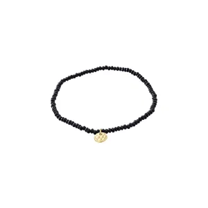 INDIE bracelet black, gold-plated