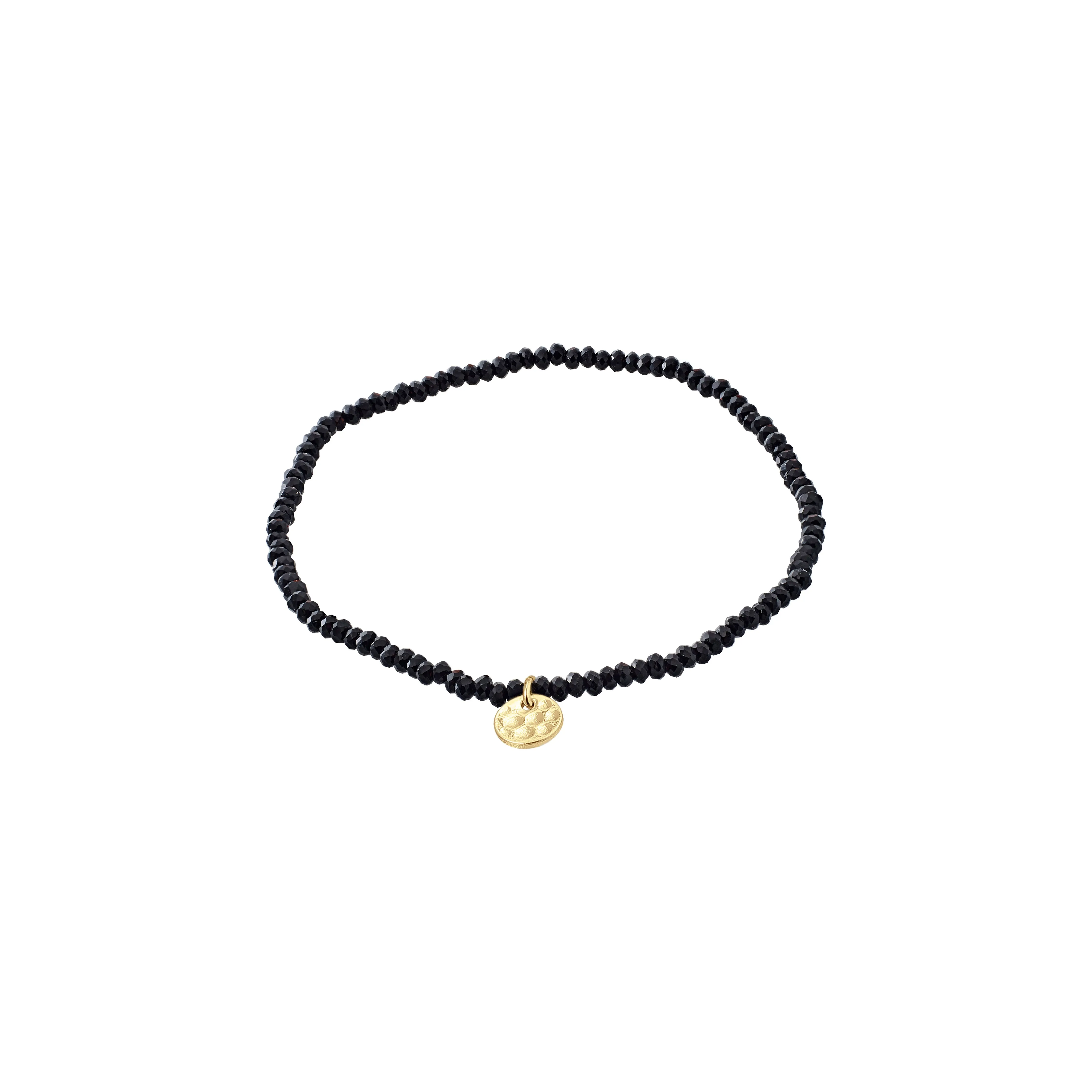 INDIE bracelet black, gold-plated