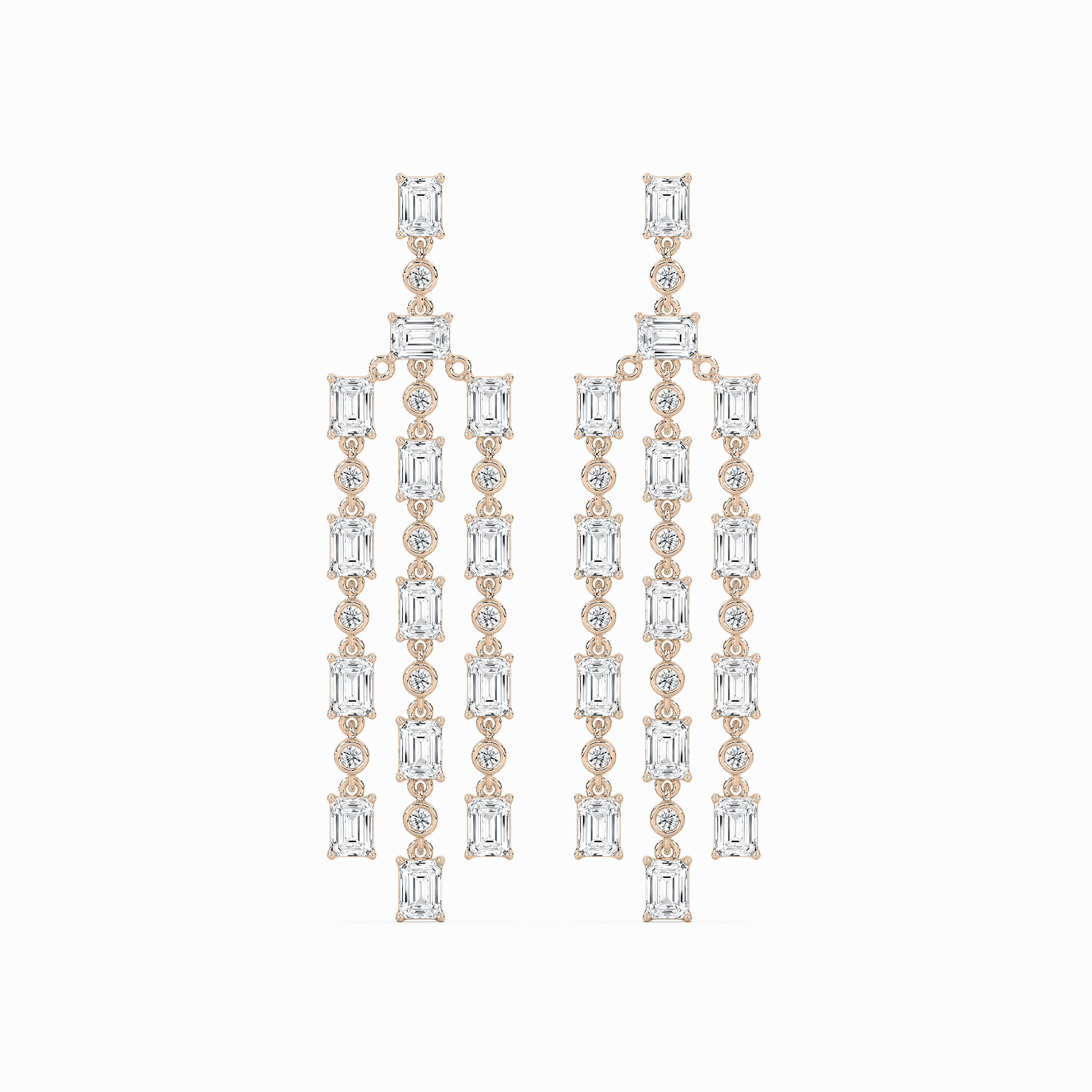 Fashionable Accent Evening Accessory 1/4 ctw Lab Grown Diamond Long Geometric Drop Earrings