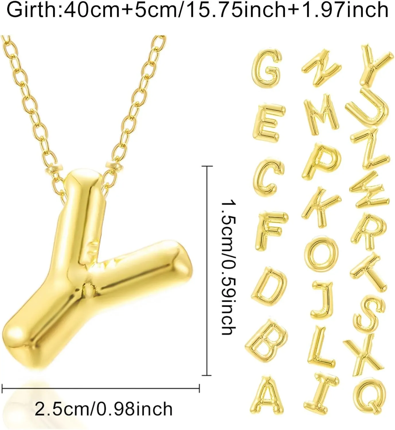 Initial Necklaces for Women Gift Trendy Stuff Bubble Letter Pendant Necklace Gold Jewelry Birthday Gifts for Women Her Mom Sister