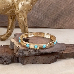 Certified Design Golden Loop ?C Turquoise Eternity Stretch Bangle