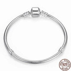 Smooth Mixes Cycolinks 925 Sterling Silver Snake Chain Bangle & Bracelet