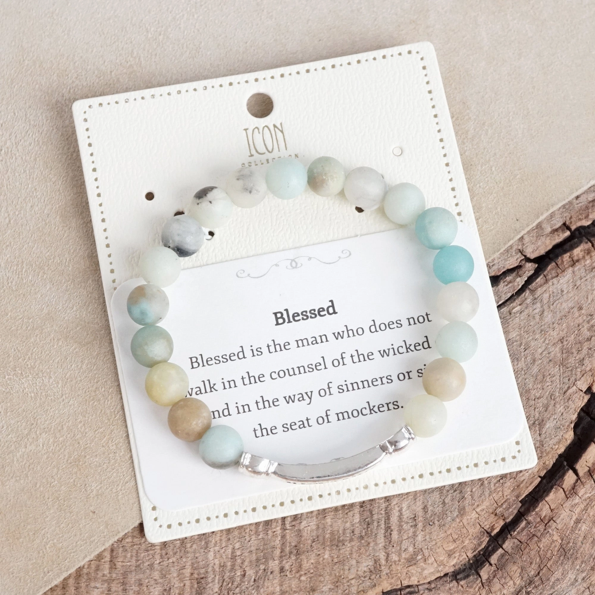 Inspiration Semi-Precious Beaded Bracelets ?C Blessed, Love, Faith, Cross Standout Feature First-Class Detail