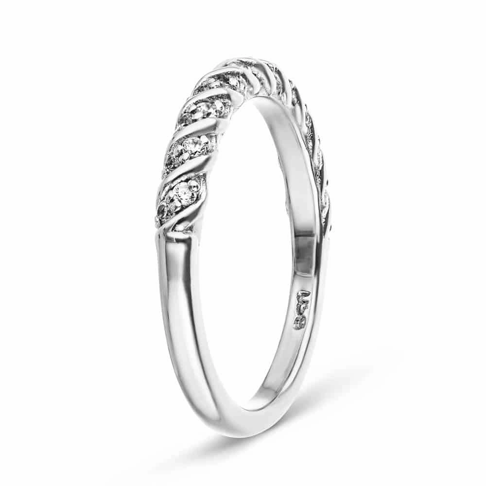 Gentle Texture Stormi 1/6 ctw Round Lab Grown Diamond Twist Wedding Band