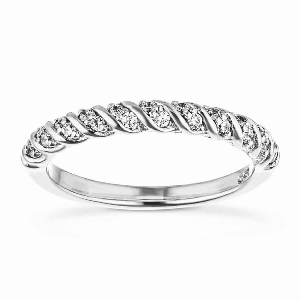 Timeless Trend Corrosion resistant Stormi 1/6 ctw Round Lab Grown Diamond Twist Wedding Band