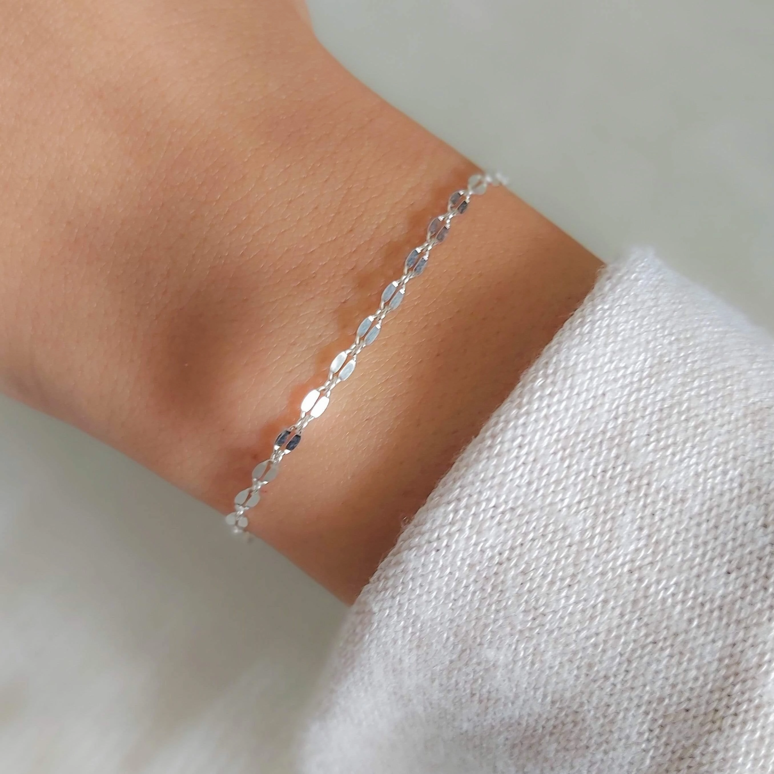 Simple Sterling Silver Bracelet, Lace Chain Bracelet Commendable Amalgam Practical Decision
