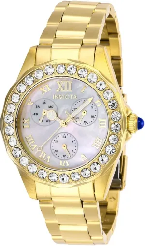 Invicta Angel Crystal White Mother of Pearl Dial Ladies Watch 28465
