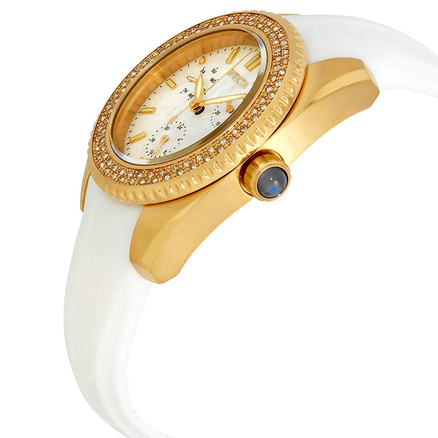 Invicta Angel Crystal White Mother of Pearl Dial Ladies Watch 28488