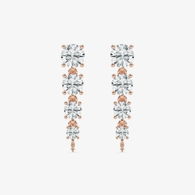 Lightweight Ornament 1 ctw Round Lab Grown Diamond Graduated Dangle Earrings