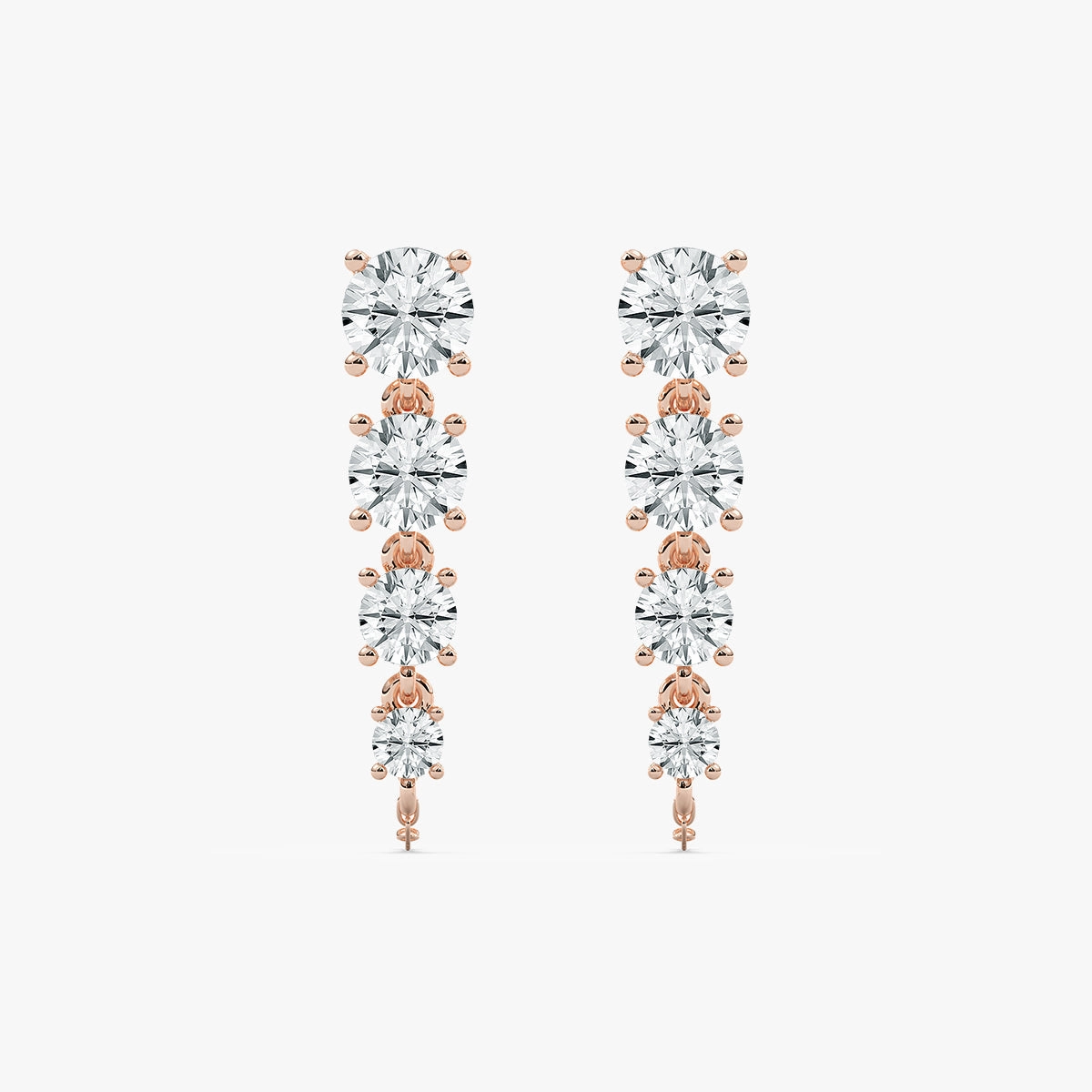 1 ctw Round Lab Grown Diamond Graduated Dangle Earrings Polished Must-Have Embellished Ornament