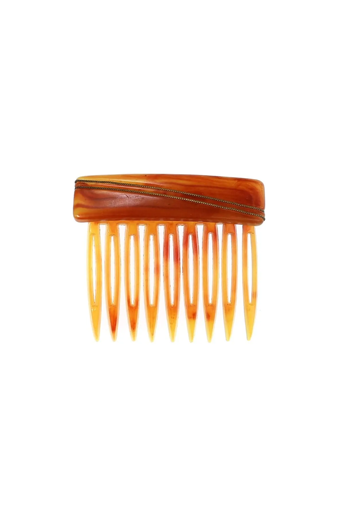 Italian Vintage Diagonal Wire Wrapped Hair Comb