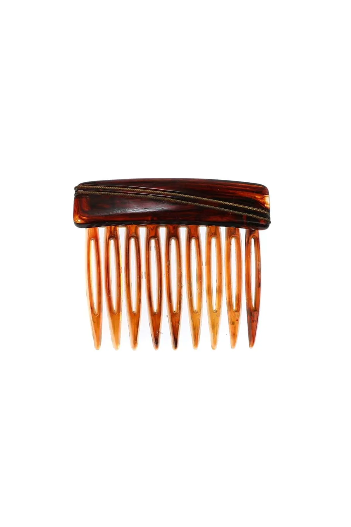 Italian Vintage Diagonal Wire Wrapped Hair Comb