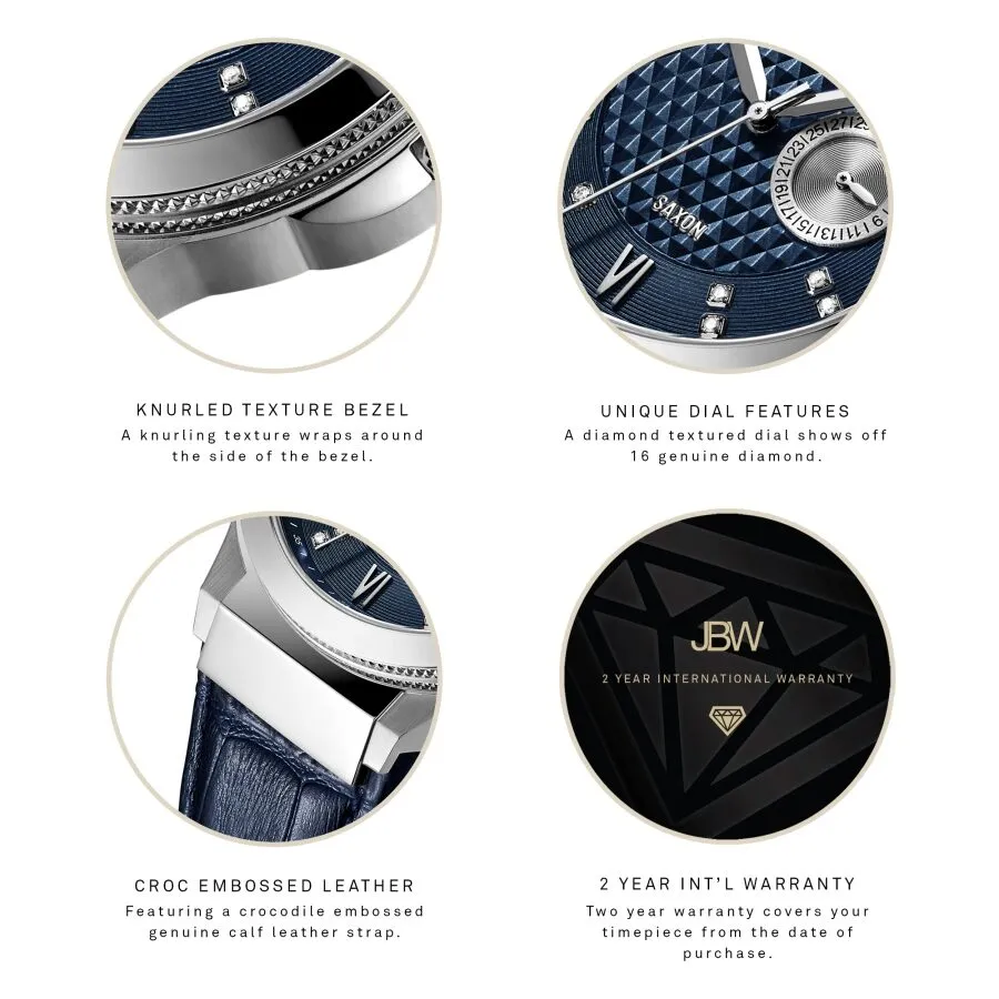 JBW Saxon 48 Quartz Diamond Blue Dial Men's Watch J6373B