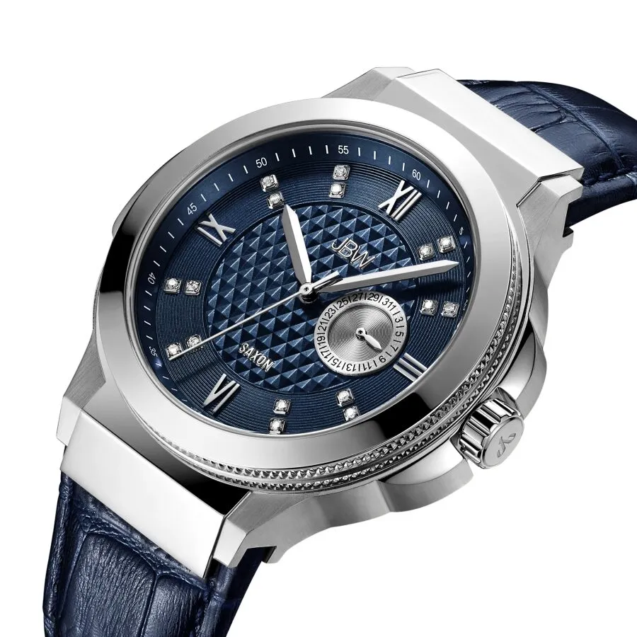JBW Saxon 48 Quartz Diamond Blue Dial Men's Watch J6373B