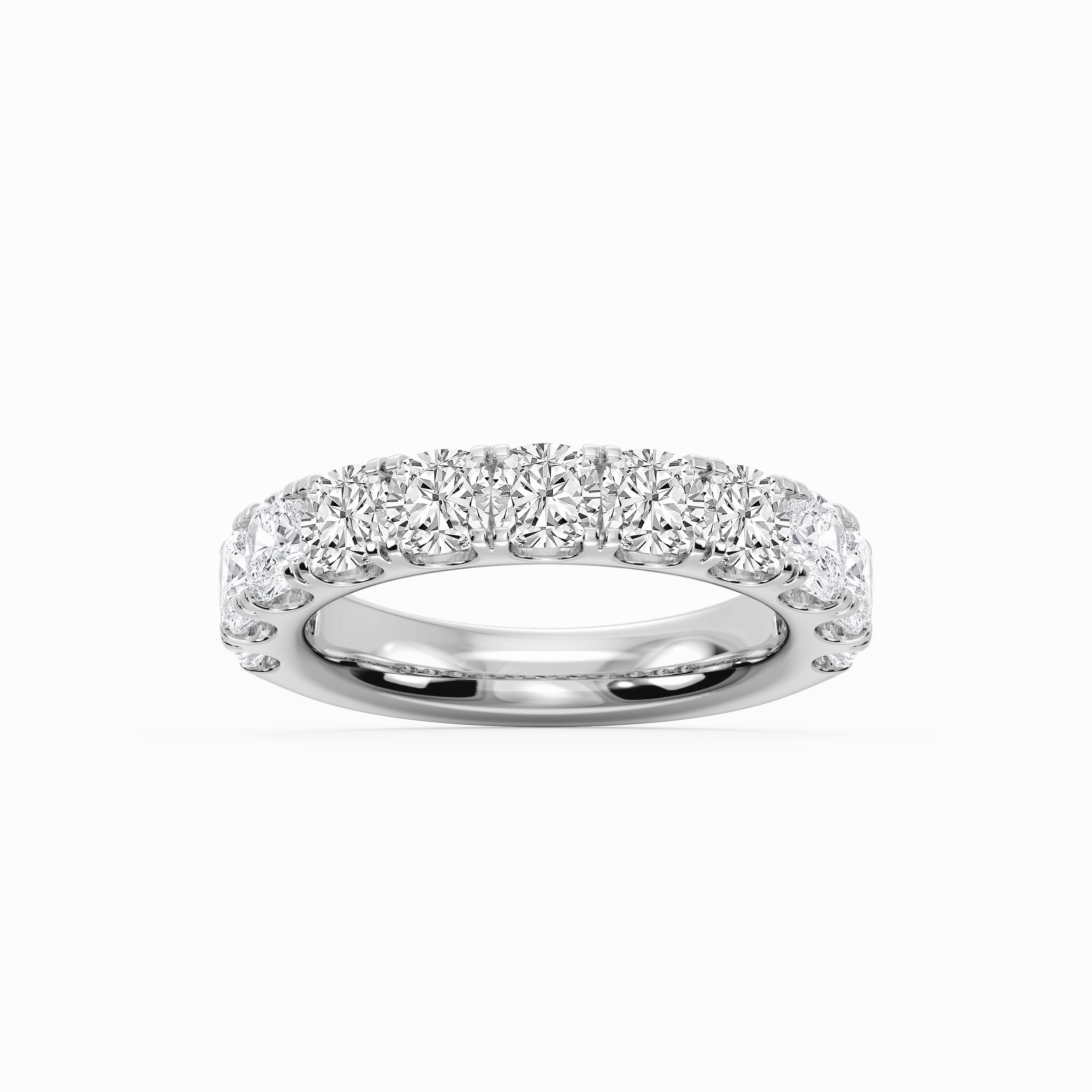 Jennifer Cushion Lab Grown Diamond Eleven Stone Wedding Band Exhibition Piece Animal Print