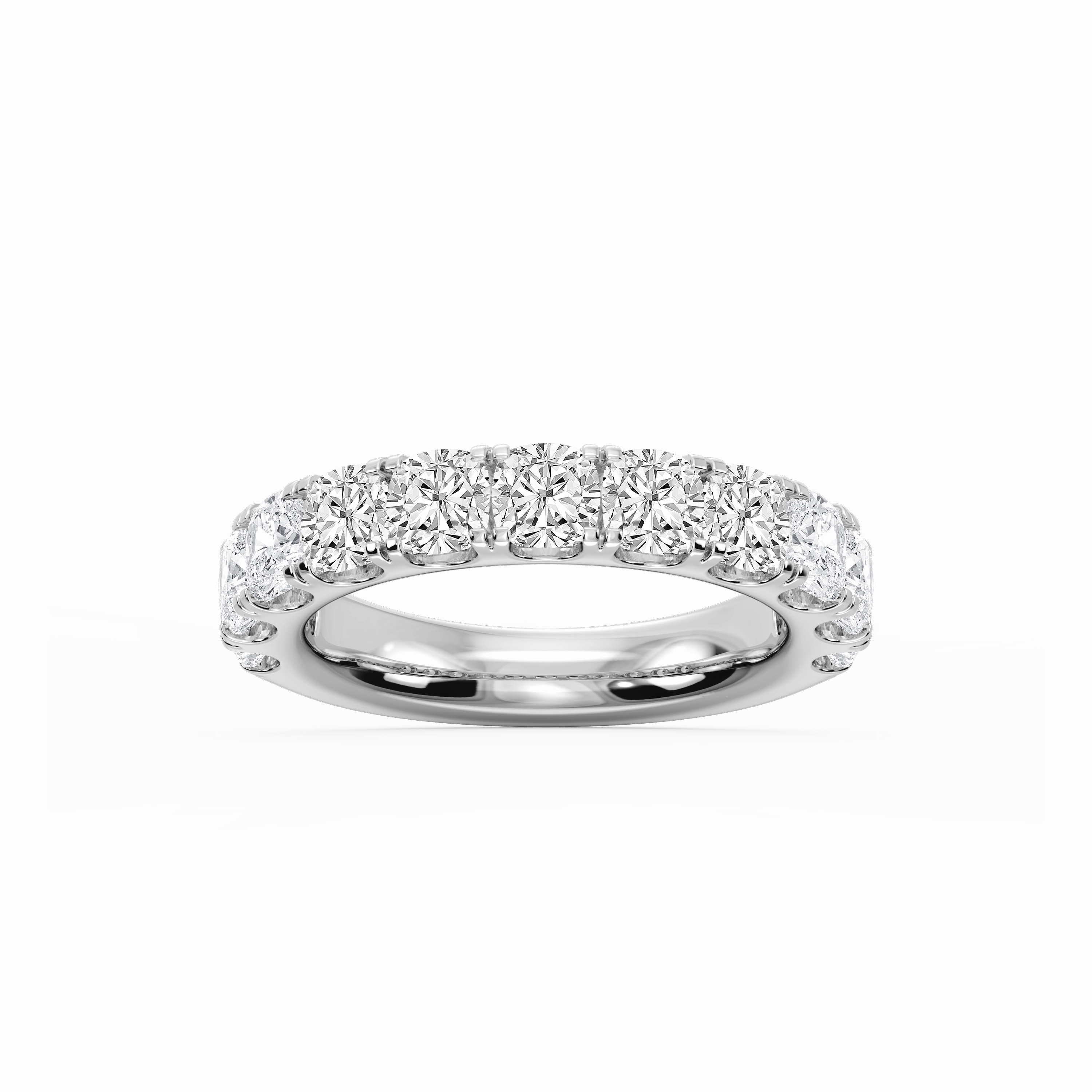 Classic Set Delicate Shine Jennifer Cushion Lab Grown Diamond Eleven Stone Wedding Band