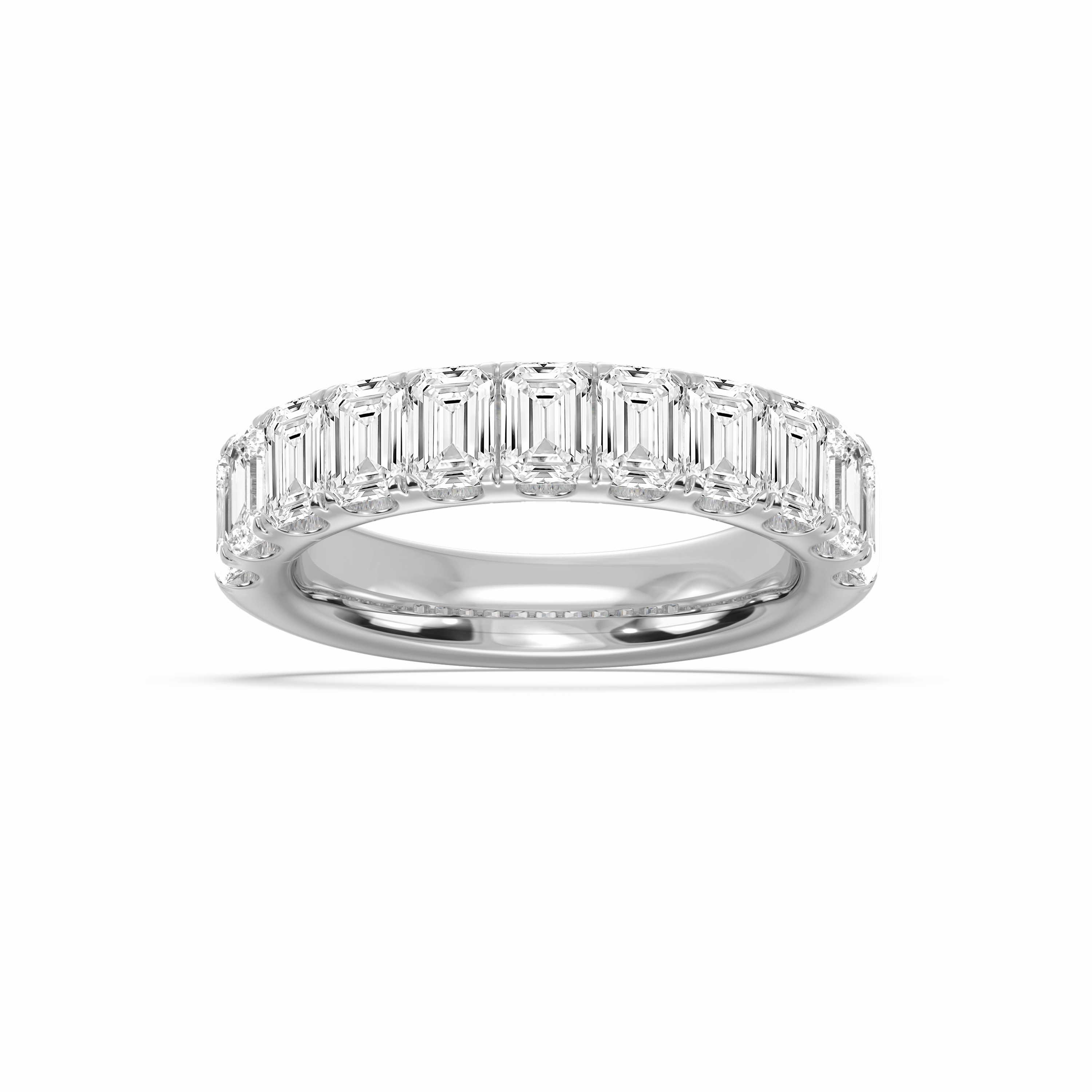 Jennifer Emerald Lab Grown Diamond Eleven Stone Wedding Band Classic Look solid color