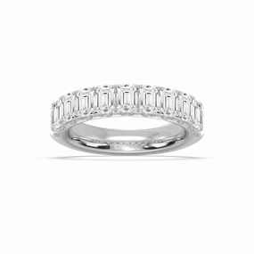 Jennifer Emerald Lab Grown Diamond Eleven Stone Wedding Band Classic Look solid color