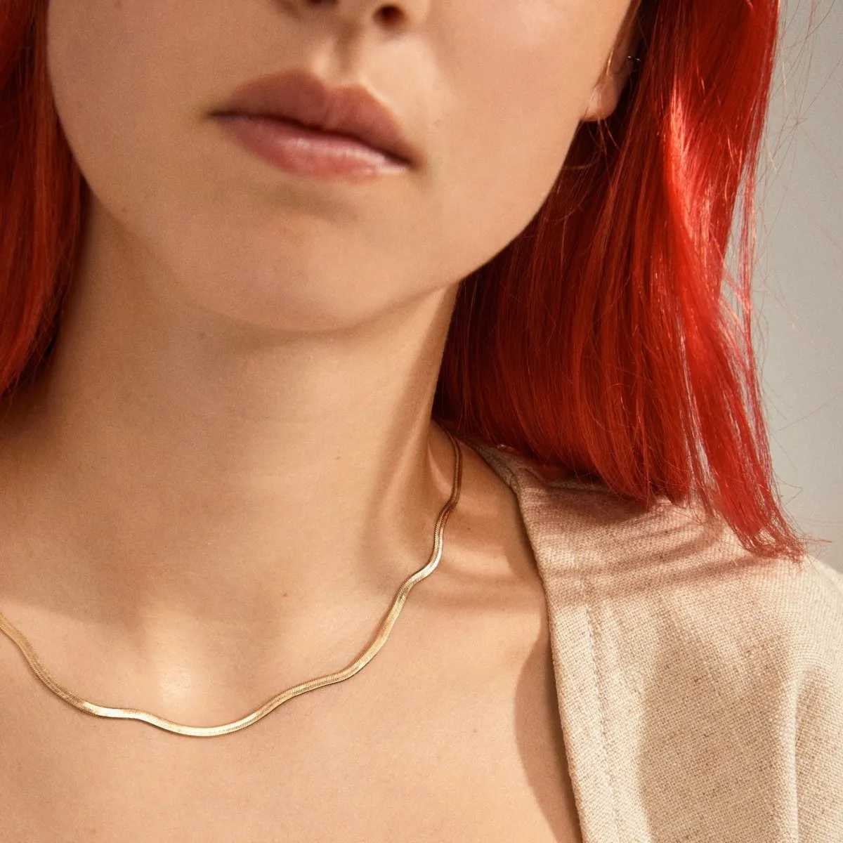 Joanna Gold Plated Herringbone Chain