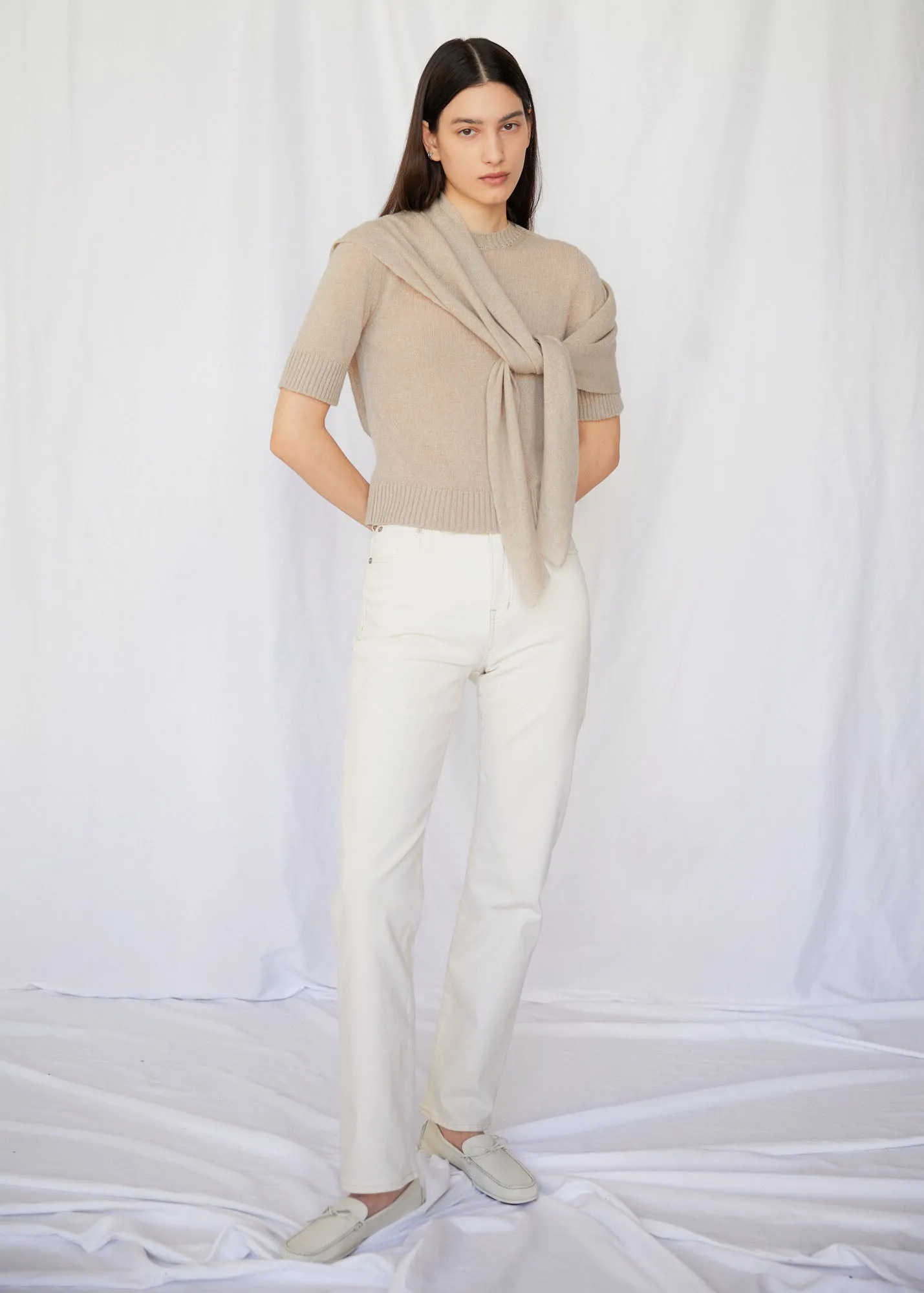 Juliana Triangle Scarf in Wheat Cashmere
