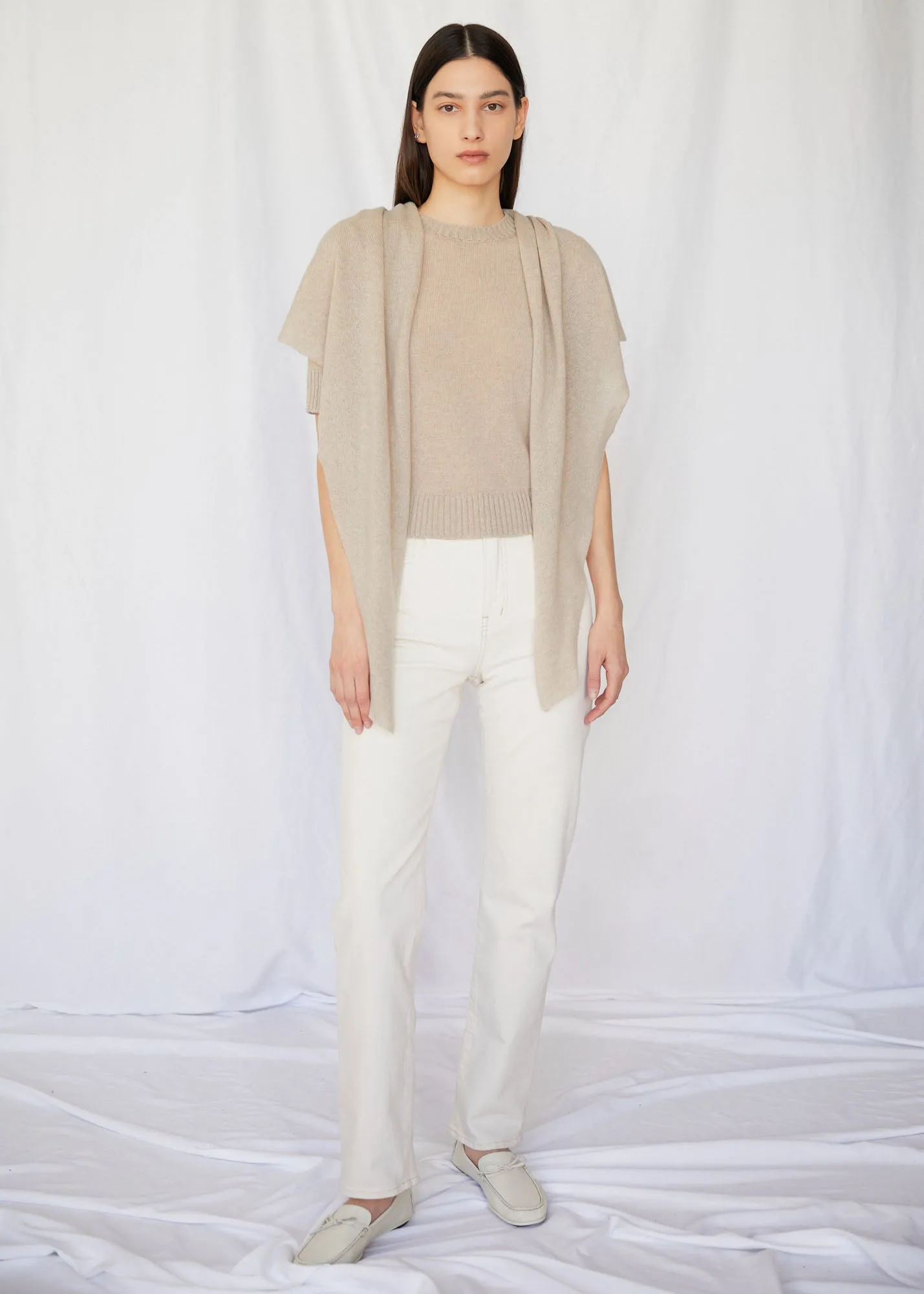 Juliana Triangle Scarf in Wheat Cashmere