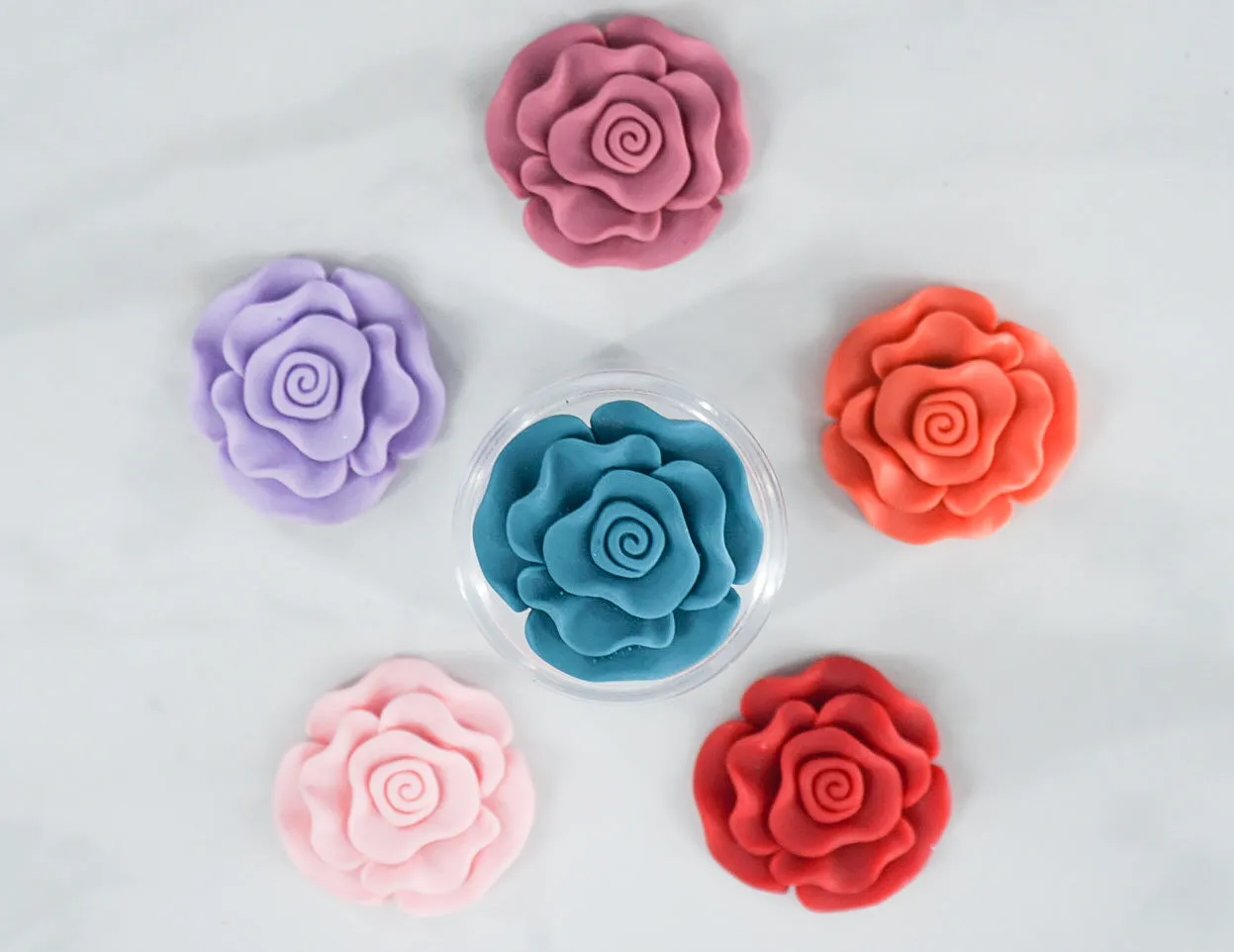 Jumbo Polymer Clay Rose Charm