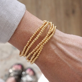 Dainty Gold Beaded Bracelet Stack ?C Set of 5 Culturally Significant
