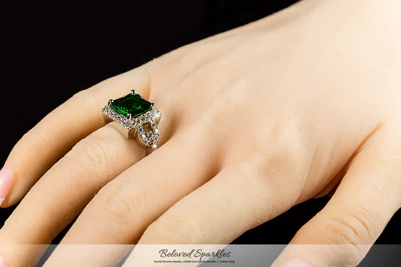 Kara Emerald Princess Halo Cocktail Ring | 6ct