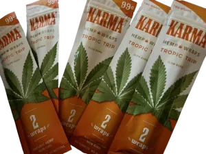 Karma Hemp Organic Natural 2 Wraps Per Pack Tropic Trip Flavor