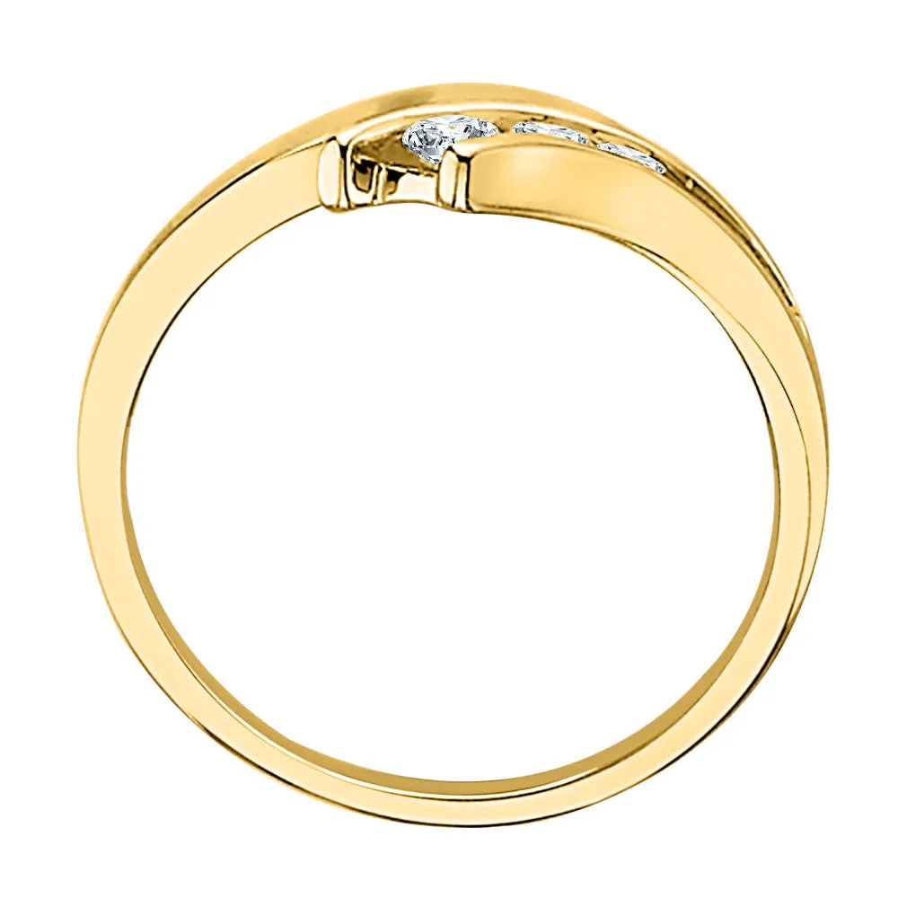 KATARINA 1/6 cttw Diamond Split Shank Bypass Three Stone Promise Ring