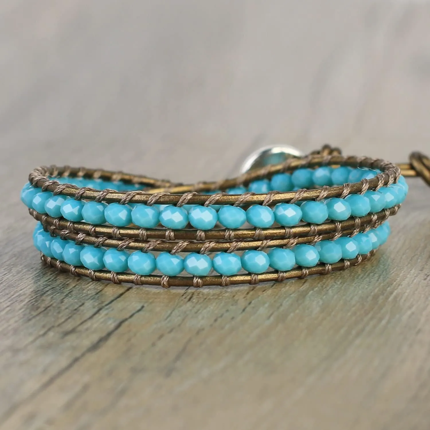 KELITCH 2 Wraps Bracelets Colorful Mix Crystal Natural Stone Beaded Bracelet Women Statement Bracelets Bangles New