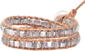 KELITCH 6mm Turquoise Beads 2 Wrap Bracelets Natural Crystal Stone Beaded Bracelet Women Agate Leather Bracelets Bangles