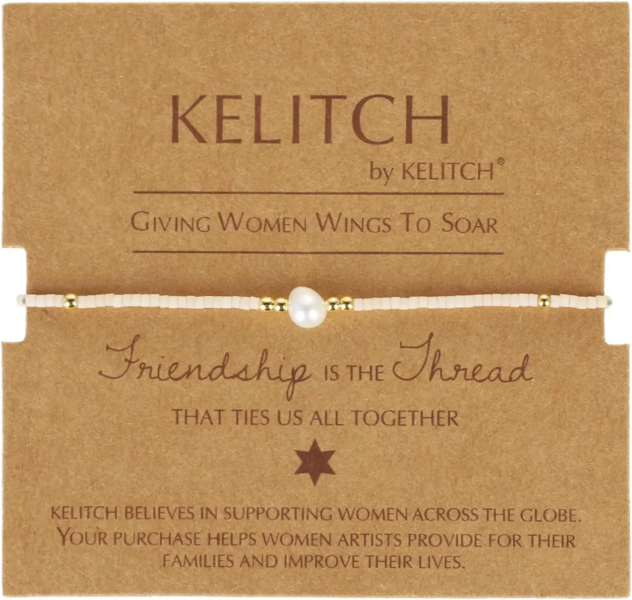 KELITCH Women Friendship Bracelets Miyuki Beads Strand Bracelets Handmade Fashion 3 Pcs Pearl Bracelets Bangles