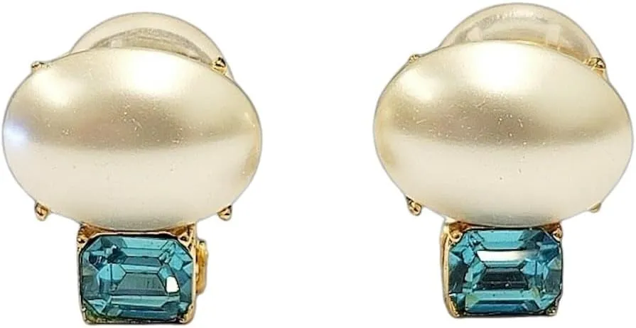 Kenneth Jay Lane Resin & Glass Crystal Clip-On Earrings