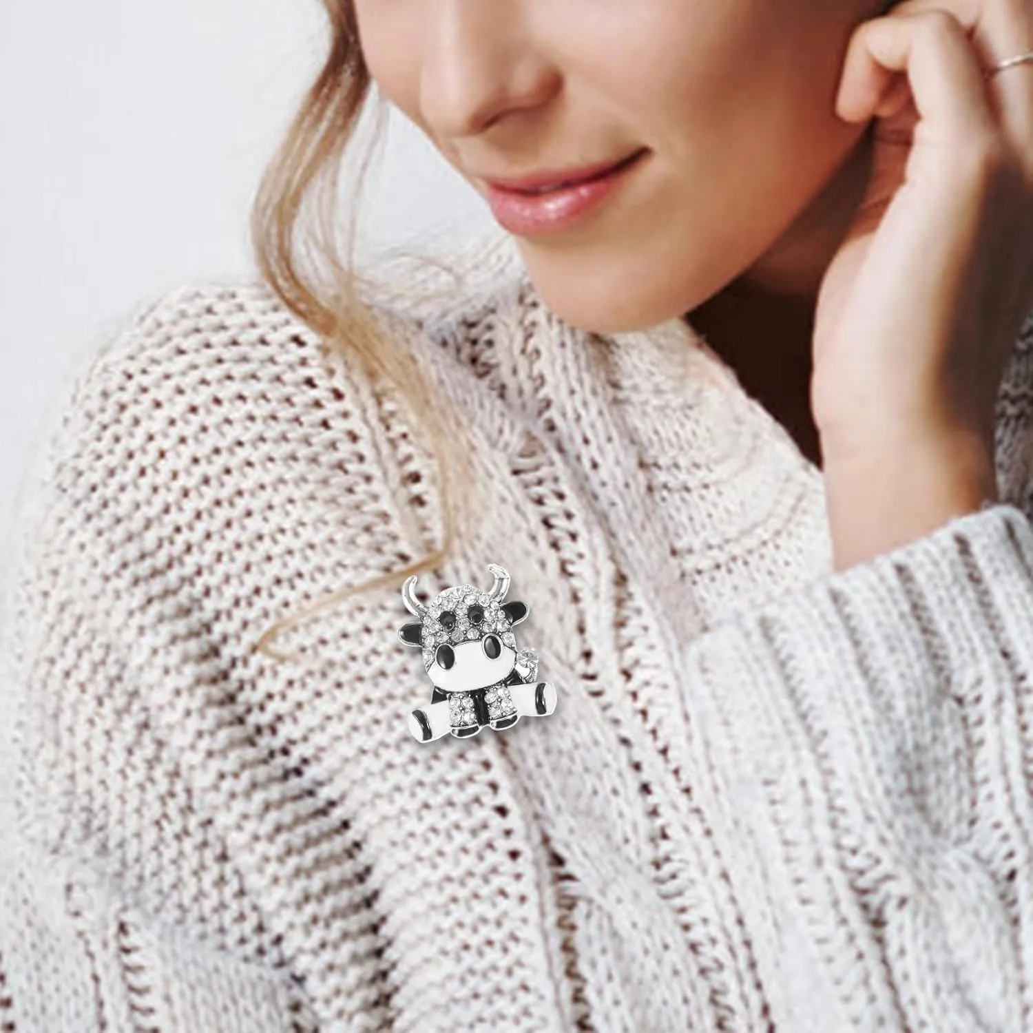 KESYOO 1pc Cow Cow Brooch Womens Backpack Xmas Brooch Lapel Pin Crystal Lapel Pin Cute Backpack Girl Jewelry Retro Backpack Rhinestone Breastpin Girls Breastpin Cow Breastpin Brown Alloy
