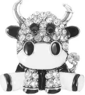 KESYOO 1pc Cow Cow Brooch Womens Backpack Xmas Brooch Lapel Pin Crystal Lapel Pin Cute Backpack Girl Jewelry Retro Backpack Rhinestone Breastpin Girls Breastpin Cow Breastpin Brown Alloy