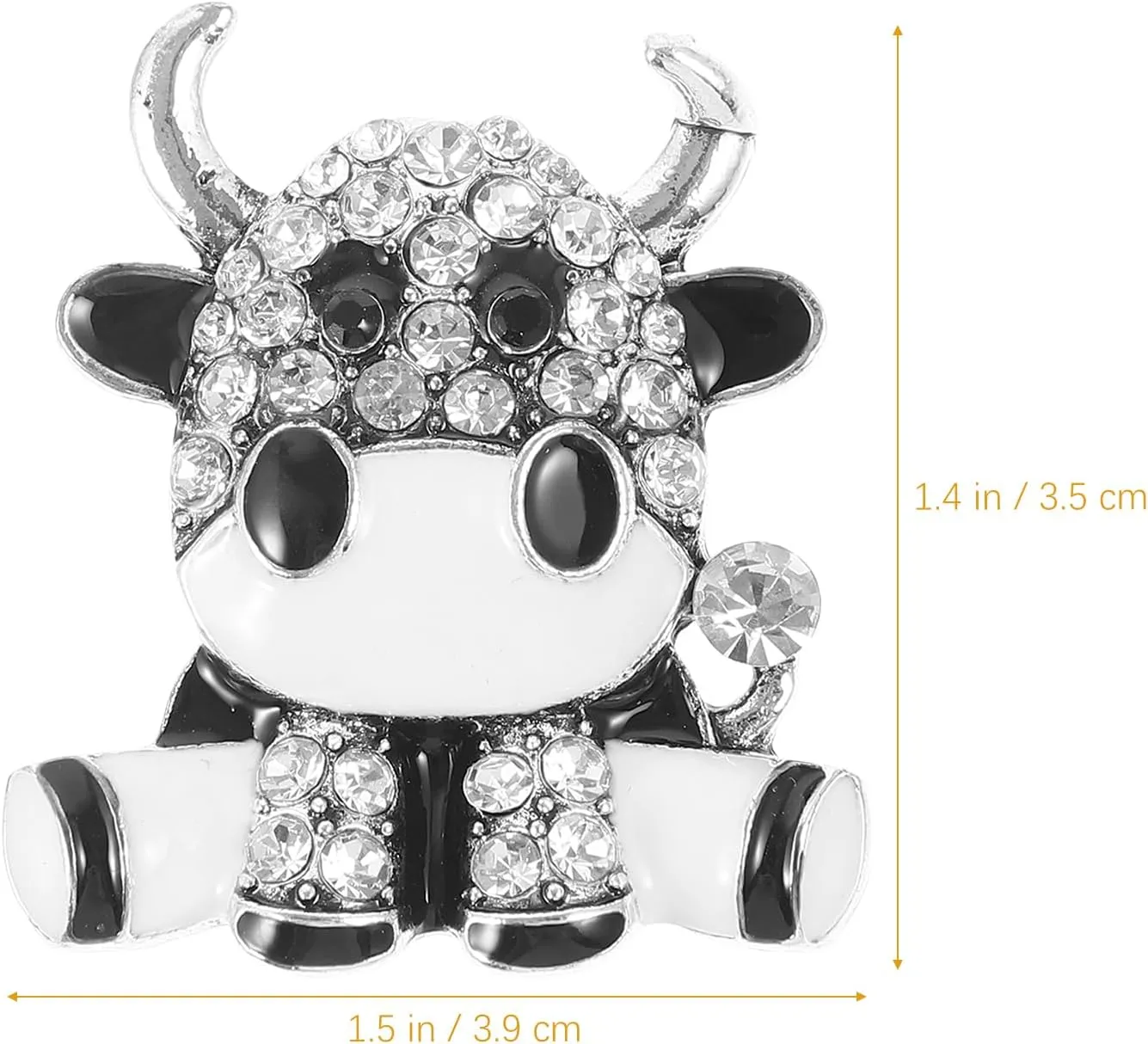 KESYOO 1pc Cow Cow Brooch Womens Backpack Xmas Brooch Lapel Pin Crystal Lapel Pin Cute Backpack Girl Jewelry Retro Backpack Rhinestone Breastpin Girls Breastpin Cow Breastpin Brown Alloy