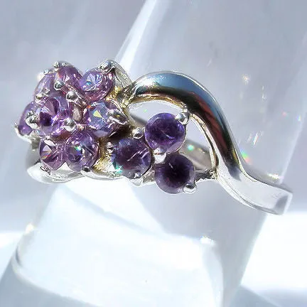 Kiana: 1.4ct Amethyst Ice CZ Waterfall Cluster Bypass Ring