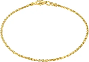 KISPER 18K Gold Plated 925 Sterling Silver Chain Bracelets for Women, Waterproof Tarnish Resistant, Curb/Rope/Figaro/Mariner Link Bracelet, 6.5, 7, 8, 9 Inch