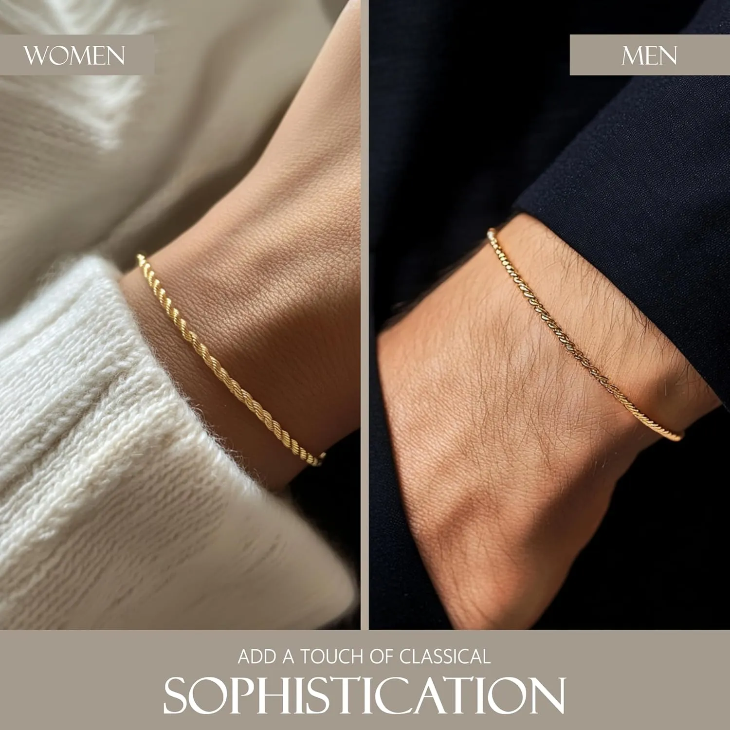 KISPER 18K Gold Plated 925 Sterling Silver Chain Bracelets for Women, Waterproof Tarnish Resistant, Curb/Rope/Figaro/Mariner Link Bracelet, 6.5, 7, 8, 9 Inch