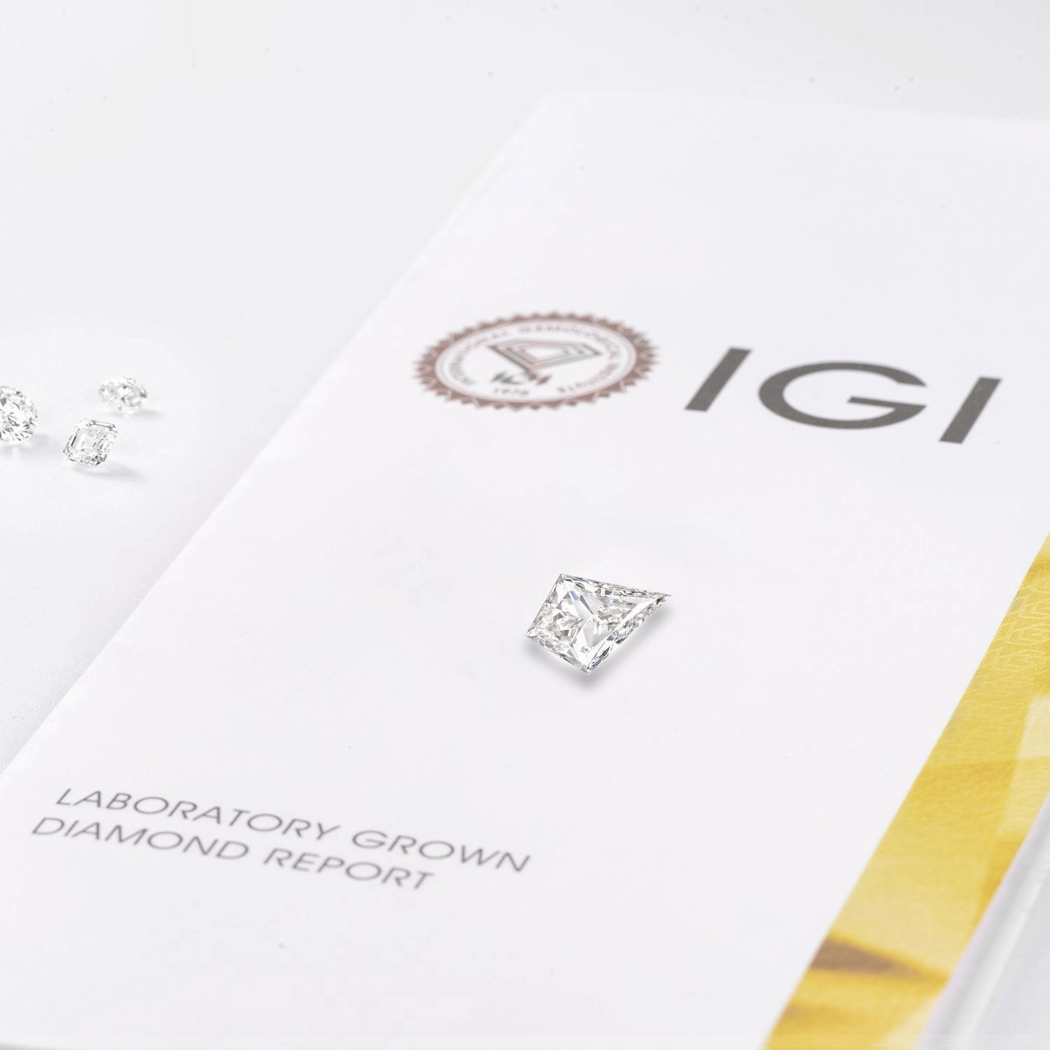 Flat Shot Studio Shot Kite Cut Cluster Lab Grown Diamond Ring Set 2pcs - Calla