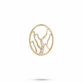 Impeccable Form Silken Touch Ko?olau Waterfall Pendant in Gold with Diamonds - 20mm