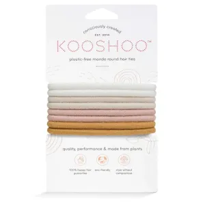 Kooshoo Round Mondo Plastic-Free Hair Ties 8 Pack - Golden Fibres